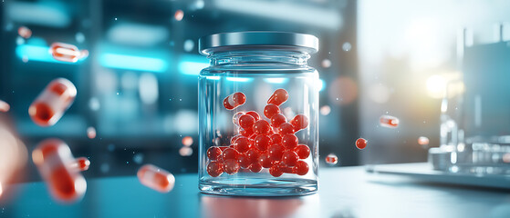 Engaging mental health patients with customized drug formulations healthcare facility digital art modern laboratory close-up innovative solutions