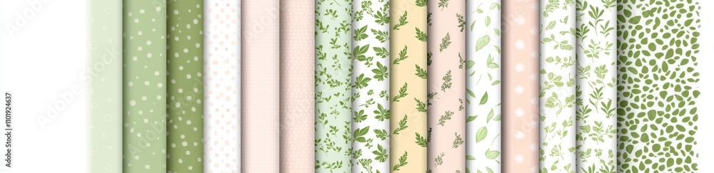 Poster set of continuous floral patterns for design. modern illustration..collection of seamless floral des