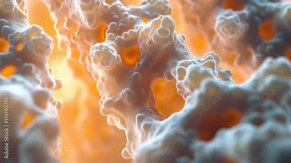 Poster anatomy and texture in organic abstract depth, visual interaction and evolution with surreal harmony