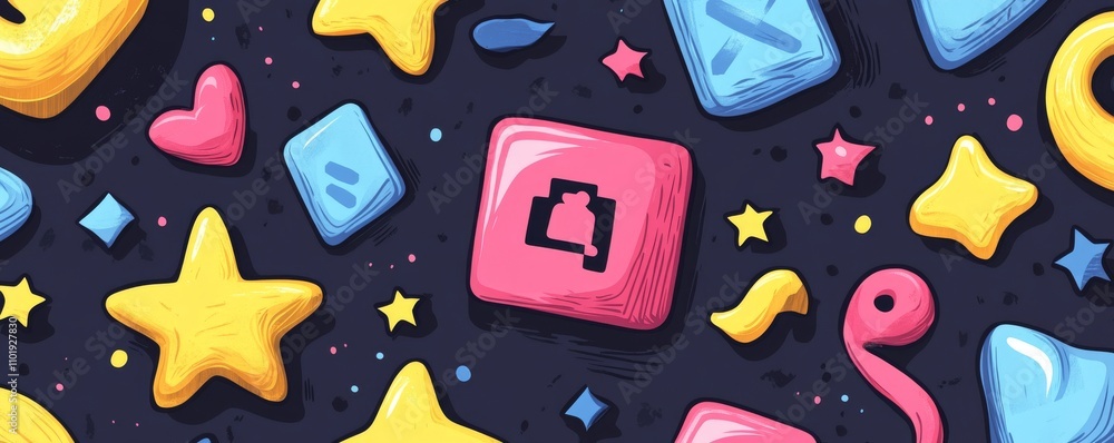 Poster abstract geometric background featuring isometric digital blocks, representing the blockchain concep