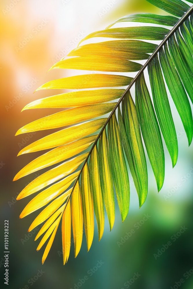 Poster abstract background featuring a green palm leaf pattern texture, ideal for graphic design spaces wit