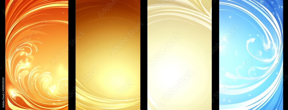 Poster groovy hippie 70s backgrounds featuring waves, swirls, and twirl patterns. these are infused with a 