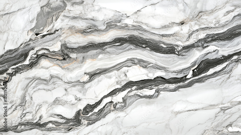 Poster unique black and white marble design with flowing patterns and intricate details