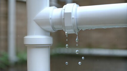 Leaking Pipe with Water Splash Depicting Urgency for Plumbing Repair and Maintenance