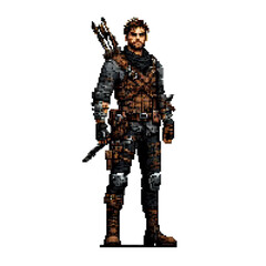 Obraz premium Pixel art hunter