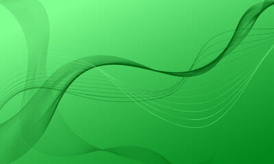 green business lines wave curves on soft gradient abstract background