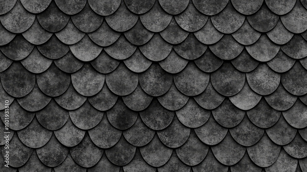 Poster futuristic tiles arranged to construct a concrete wall. smooth, 3d background made from arabesque bl