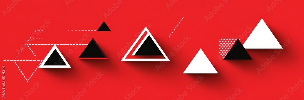 Poster abstract colorful backdrop featuring red triangles..a background composed of red mosaic patterns..ge
