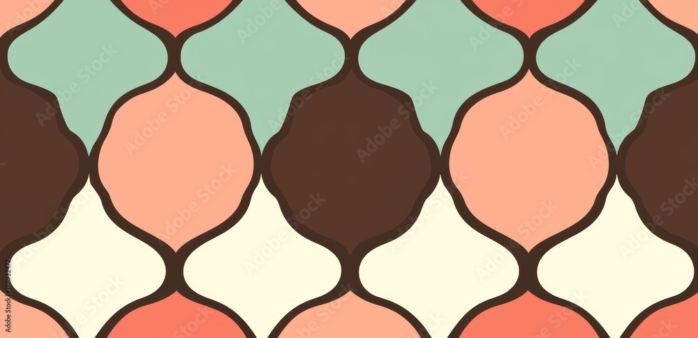 Aufkleber abstract geometric seamless pattern in an arabesque style, featuring modern ornamental lines and a t