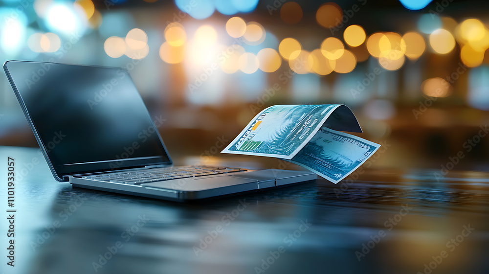Poster digital wallet transaction visualization virtual space financial content technology environment clos