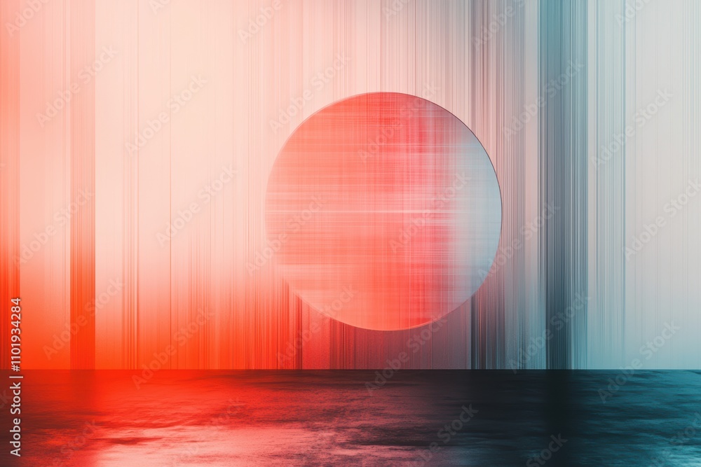 Poster Abstract Data Layers Blending Forms with Circular Element in Dynamic Colorful Background