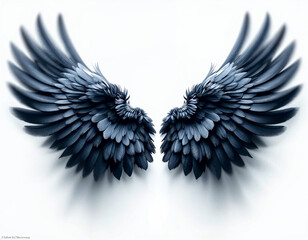 Obraz premium angel wings isolated on black isolated on white background