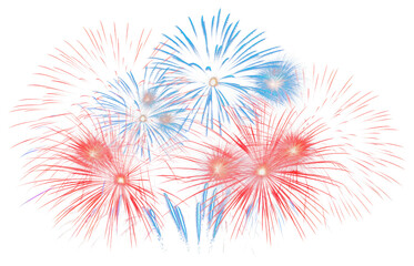 Obraz premium A fireworks celebration lighting up the night sky during a festive holiday event, PNG, isolated on transparent background