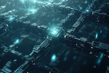 Futuristic Circuit Board Depicting Advanced Technology