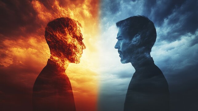 Two opposite poles, difference of opinion