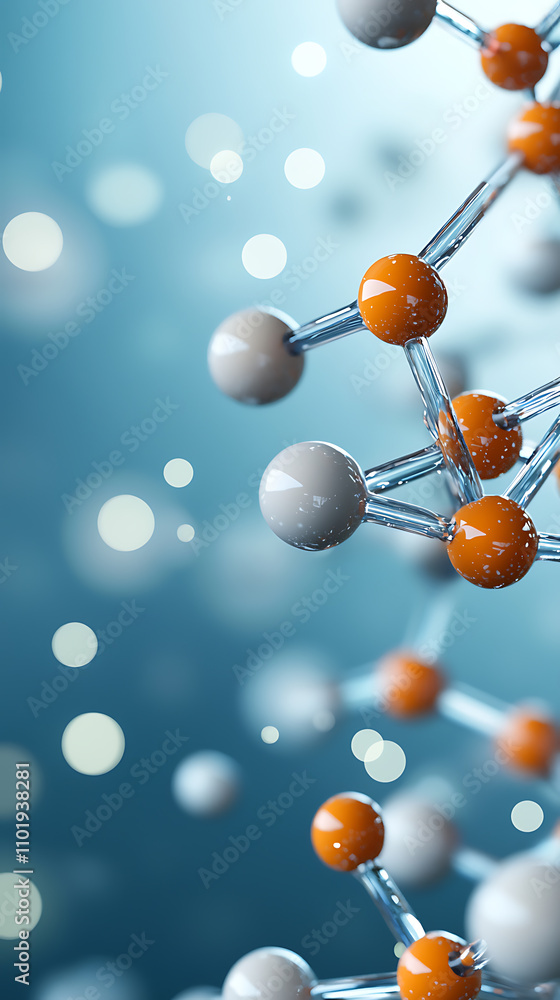 Aufkleber molecule modeling breakthrough science lab 3d visualization innovative environment close-up mental h