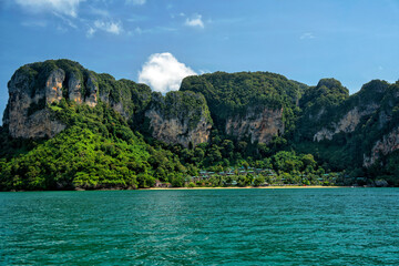 Krabi, Thailand, adventure and travel concept. Beautiful island and beach. Islands of Krabi National Park	
