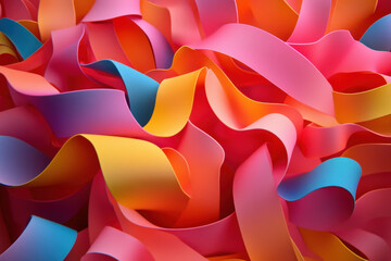 Fototapeta premium Abstract Waves of Vibrant Ribbons in Motion
