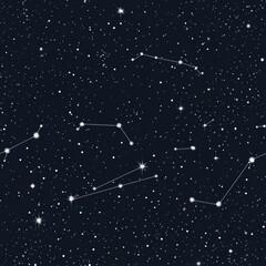 Fototapeta premium Starry Night Sky Pattern Design