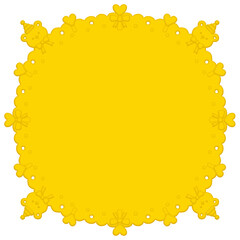 Fototapeta premium yellow frame , cute vintage design for kid. 