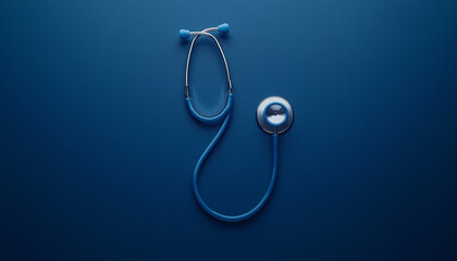 stethoscope on blue background