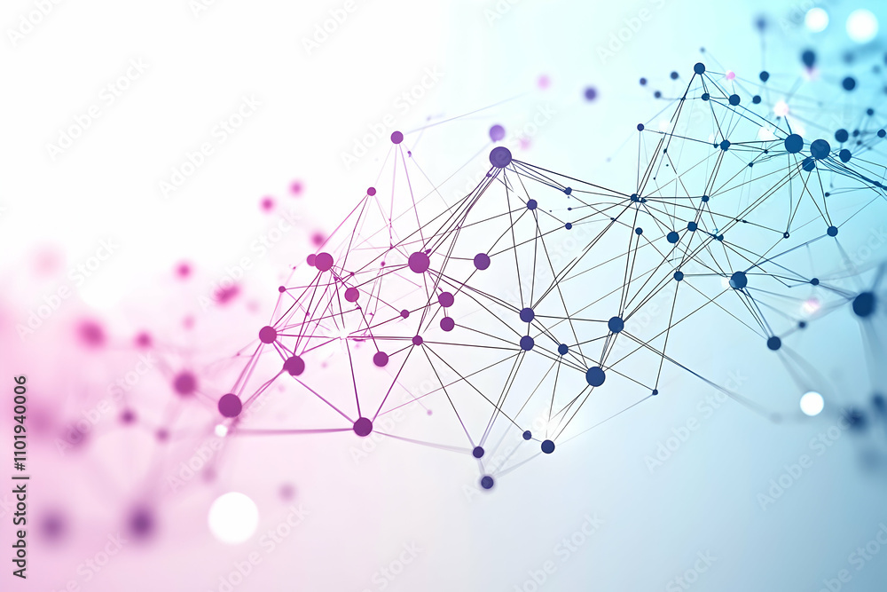 Poster abstract vector background with interconnected dots and lines, symbolizing a global network connecti