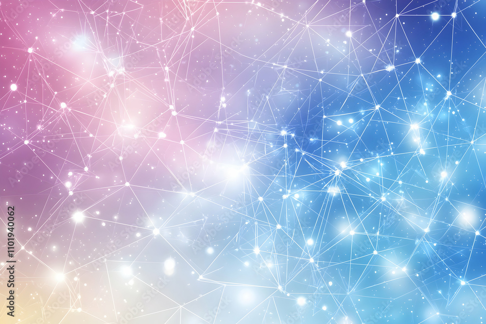Aufkleber Abstract vector background with interconnected dots and lines, symbolizing a global network connection in technology or science