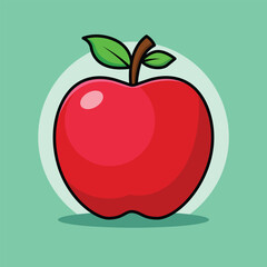 Red Apple Vector Art - Fresh and Juicy Fruit Illustration
