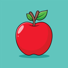 Red Apple Vector Art - Fresh and Juicy Fruit Illustration
