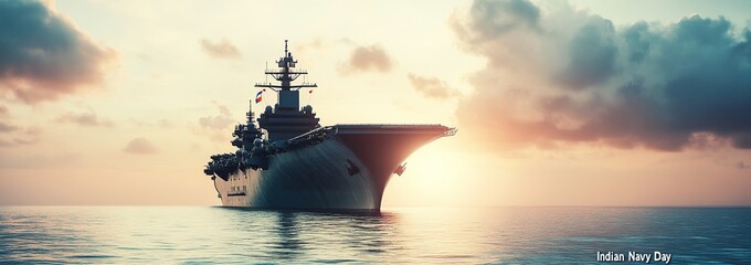 Vector illustration of Indian navy day, 4 th December.