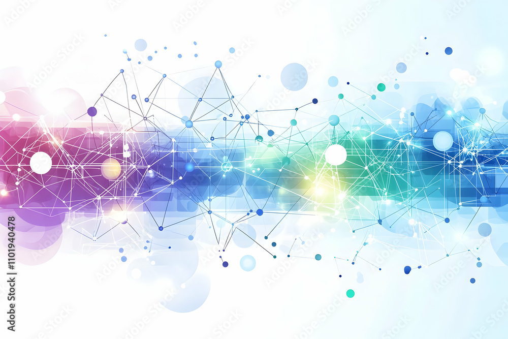 Poster abstract technology background with digital connections and molecular vector presentation design for