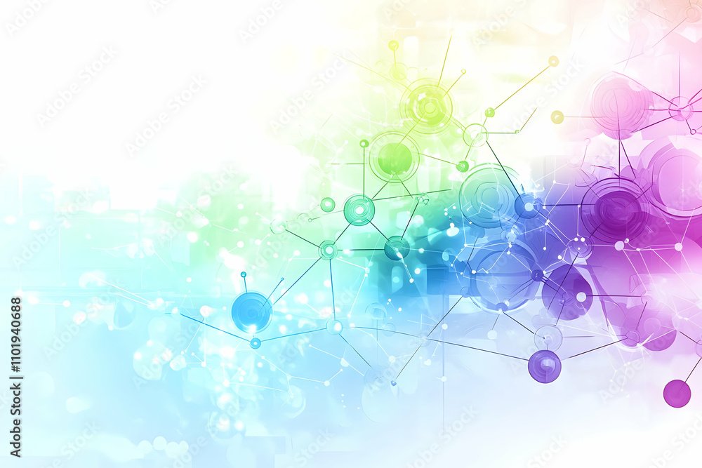 Poster abstract technology background with digital connections and molecular vector presentation design for