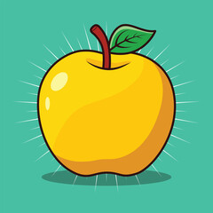Yellow apple icon, flat style Vector