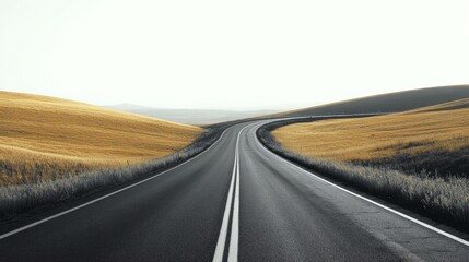 Long highway visual with landscape