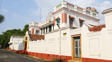 India, Tamil Nadu, Kanadukathan Palace or Chettinad Palace, Traditional Palace of Tamil Nadu, 20th...
