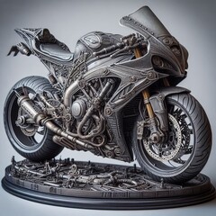 Macrorealism An ultra detailed lifelike depiction of the bike