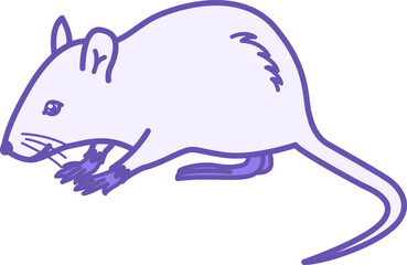 Colored Mouse Icon. Vector Illustration. Rodent, Mammal. Rat, Gerbil. Domestic Animals Concept