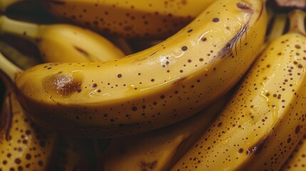 A close-up shot of a bunch of ripe bananas, perfect for food or fruit related images