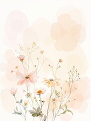 A delicate watercolor painting of a wild flower bouquet, nature, vibrant, bouquet, hand-painted, botanical