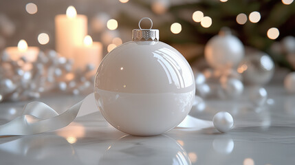 White and nacre pearl bauble and christmas decoration