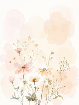 A delicate watercolor painting of a wild flower bouquet, nature, vibrant, bouquet, hand-painted, botanical