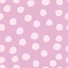 Hand drawn pastel seamless pattern for children's design. Polka dots colorful.