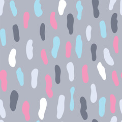 Colorful abstract spots, seamless pattern. Vector hand drawn illustration for wrapping paper, for party, card, fabric.