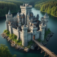 Medieval Castle with Drawbridge