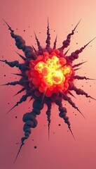 Vibrant comic-style explosion graphic, perfect for eye-catching visuals in media, advertising, or entertainment.