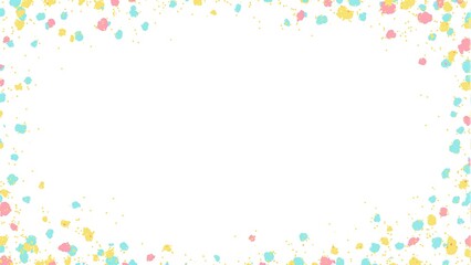 Pastel confetti scattered on white background for festive vibes
