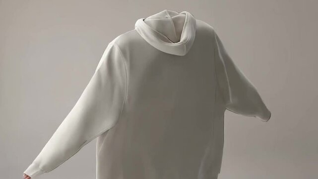 Blank hoodie template with long sleeves, featuring clipping path, designed for mockups, printing, and showcasing creative design concepts.