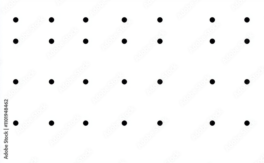 Poster a white background adorned with a seamless rectangle pattern, incorporating black dots.