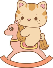 Illustration of cute kitty icon.
Funny cat in daily activities elements.
