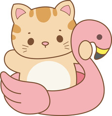 Illustration of cute kitty icon.
Funny cat in daily activities elements.
